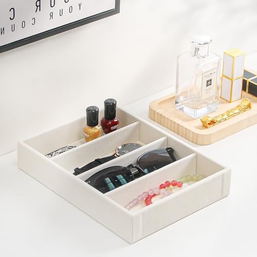 Byken 2 Pcs Sunglasses Organizer, 4 Grid Eyeglass Jewelry Storage Tray - Image 4