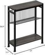 End Table for Small Space, 3-Tier Narrow Side Table - Image 3