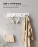 SONGMICS Wall-Mounted Coat Rack, 4 Dual Metal Hooks - Image 4