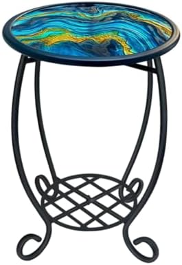 LIFFY Patio Side Tables, Round Decorative Plant Stand & Accent Table by LiffyArt