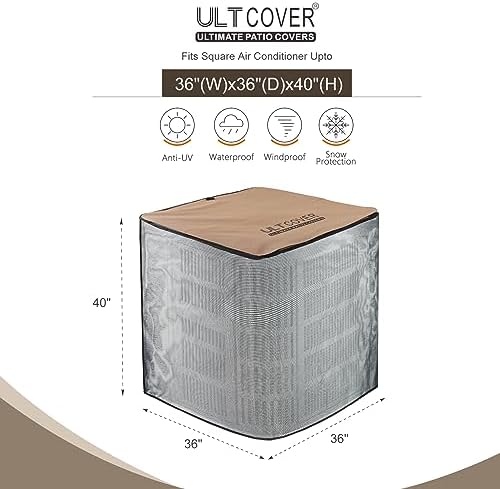 ULTCOVER 2 in 1 Air Conditioner Defender Cover 36W x 36D x 40H inch - Image 2