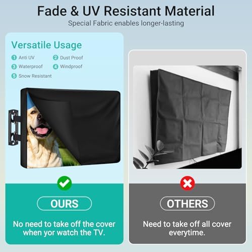 REDRICH 600D Heavy Duty Outdoor TV Cover or 49-50 inch TV, Upgraded Waterproof - Image 5