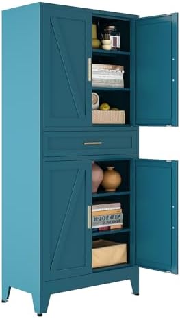 Bevivog 71" Kitchen Pantry Cabinet, Metal Storage Cabinet by BevivogStylishCabinetsOrganizeYourSpace