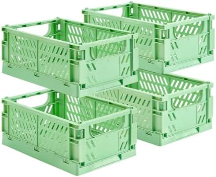 HUUSMOT 4-Pack Collapsible Plastic Storage Baskets, 9.8"x6.5"x3.8" by HUUSMOT