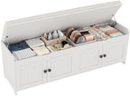 HOMEFORT 54.4" Shoe Bench with Lift Top Storage, Entryway Bench with Cushioned by HOMEFORT