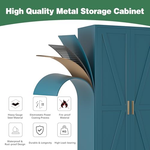 Bevivog 61" Farmhouse Metal Storage Cabinet - Image 5