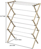 Household Essentials X-Frame Clothes Drying Rack, Stabile Wood Frame - Image 2