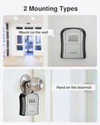 Puroma Key Lock Box Outdoor 4 Digit Code Combination Lockbox House, 8 Gray - Image 6