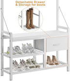 Lulive Hall Tree with Bench and Shoe Storage, 31.5” Coat Rack Freestanding - Image 3