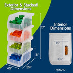 ReadySpace Extra-Small Stackable Plastic Storage Bins - Image 2