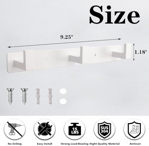 Coat Rack, Heavy Duty Stainless Steel 3 Tri Coat Hook Hanger, Wall Mounted Wall - Image 2