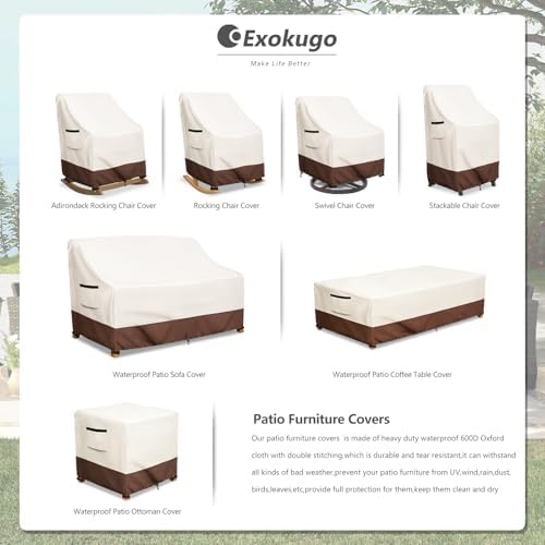 Rocking Chair Cover 2 Pack 600D Heavy Duty Waterproof - Image 4