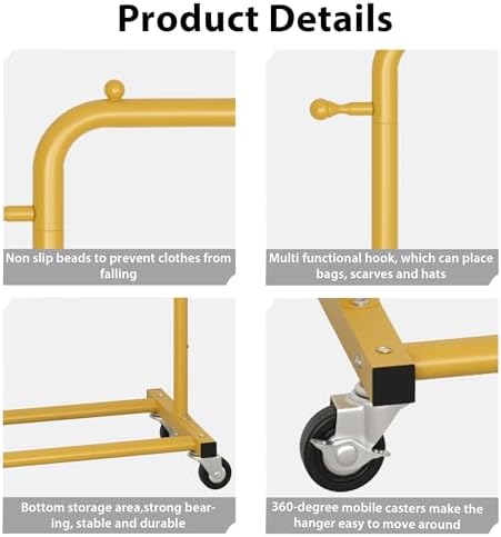 Sywhitta Metal Clothing Rack on Wheels - Image 5