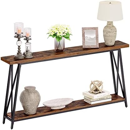 MAHANCRIS Console Table for Entryway, 2-Tier Extra Long Sofa Table Behind Couch by MAHANCRIS