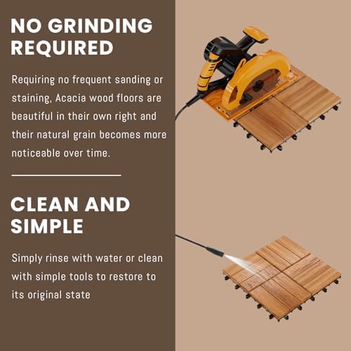 Golden Select 12" x 12" Interlocking Deck Tiles, Waterproof UV Resistant - Image 6