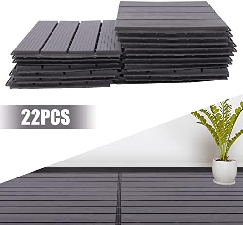 Wood Plastic Composite Patio Deck Tiles, 12”x12” Interlocking Decking Tiles - Image 2