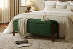 Modern Storage Benches with Walnut Wood Legs, Fabric Upholstered Entryway Bench by Quenvo