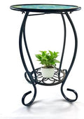LIFFY Mosaic Outdoor Side Table, Small Bistro Coffee Table by LiffyArt
