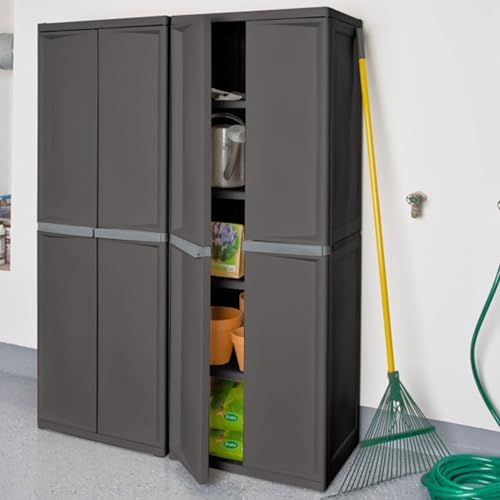 Sterilite 4 Shelf Cabinet, Lockable Utility Storage - Image 2