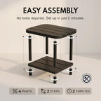 PASAMIC Outdoor Side Table, 2-Tier Oval Patio Table - Image 4