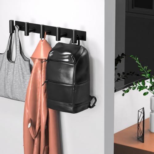 Coat Rack Wall Mounted with 5 Hooks, Heavy Duty Stainless Steel Wall Hooks - Image 4