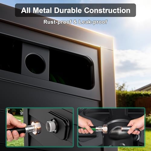 Metal Garden Hose Reel Box, Heavy Duty 150Ft 5/8" Large Capacity Hose Storage - Image 4