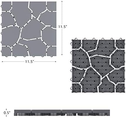 Pure Garden 6-Pack Polypropylene Interlocking Patio Deck Tiles - Image 6
