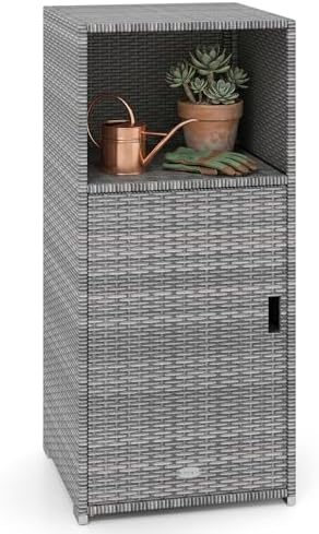 Tangkula Rattan Outdoor Storage Cabinet by TANGKULA