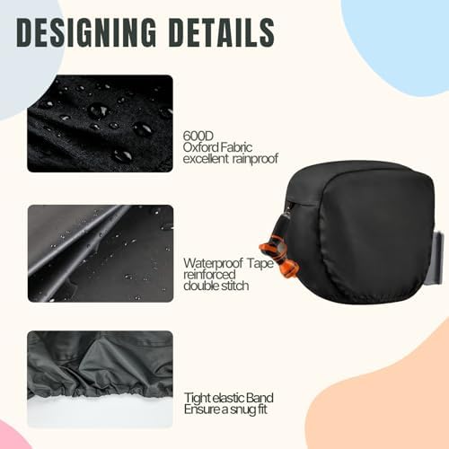 Hose Reel Cover 600D Waterproof 20x10.2x18in Black - Image 4