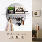 Key Holder Wall Mount with Shelf and Hooks, Mail Organizer - Image 4
