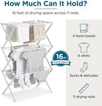 Honey-Can-Do 3-Tier Compact Clothes Drying Rack, 16 ft, No Assembly - Image 5