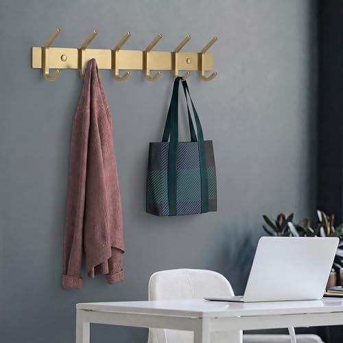 Brushed Gold Wall Mounted Coat Rack – 17 Inch Stainless Steel Rail - Image 5