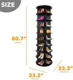 SpaceAid 9 Tier Rotating Shoe Rack Tower, Spinning Shoe Display Lazy Susan - Image 2
