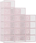 Foluck Shoe Storage Box, 15 Pack Clear Plastic Stackable Organizer by Foluck