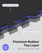 AIRHOP 0.56in Thick 192 Sq Ft Exercise Equipment Mats, 48 Tiles Upgraded Rubber - Image 2