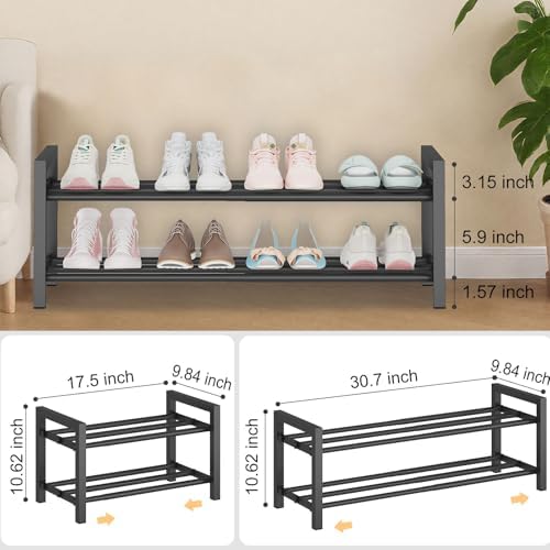 Expandable Metal Shoe Rack for Closet & Entryway, Shoe Storage Organizer - Image 3