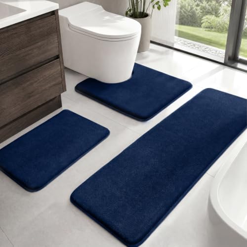 HUXMEYSON Bathroom Rugs Sets 3 Piece, Non-Slip & Quick Dry Bath Mat Set by HUXMEYSON