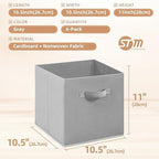 STORAGE MANIAC Storage Cubes, 11 Inch 6 Pack Collapsible Fabric Shelf Bins - Image 5