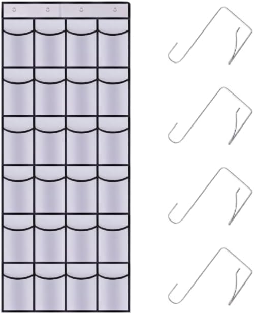 Over the Door Shoe Organizer, 24 Mesh Pockets, Hanging Storage by Unknown