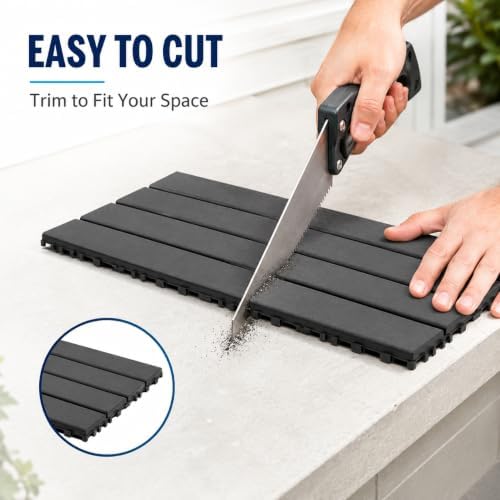 Plastic Interlocking Deck Tiles, 24 Pack, Decking Tiles - Image 6