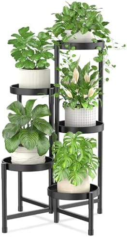 iDavosic.ly Plant Stand Indoor Outdoor, 5 Tier Metal Corner Shelf by iDavosicly
