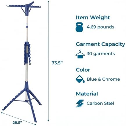 Honey-Can-Do 2-Tier Tripod Clothes Drying Rack, Chrome Steel - Image 6