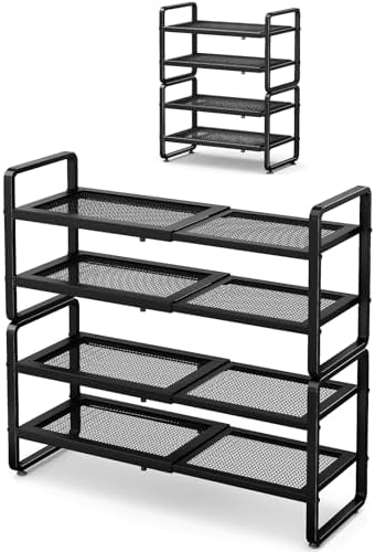 Expandable Metal Shoe Rack for Closet, Entryway & Garage by SNTD