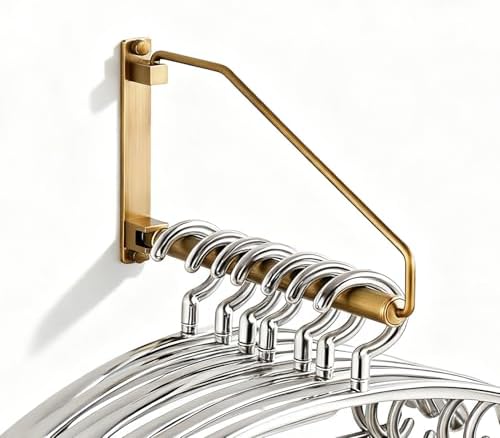 Folding Wall Mounted Clothes Hanger Rack Clothes Hook Solid Brass by NEWRAIN