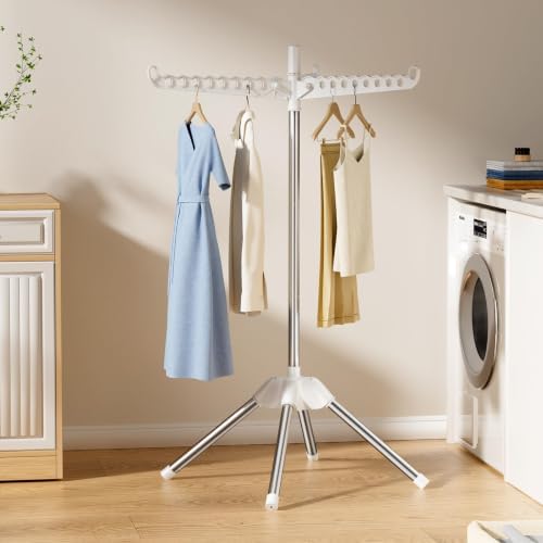 Foldable Clothes Drying Rack, Rotatable Free Standing drying rack, 1 Layer - Image 6