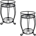 CASIMR 2-Pack Plant Stand, 2 Tier 19.2 inch Tall Metal Potted Holder Rack by CASIMR