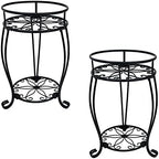 CASIMR 2-Pack Plant Stand, 2 Tier 19.2 inch Tall Metal Potted Holder Rack by CASIMR