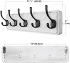SKOLOO Rustic Coat Rack Wall Mount, 5 Hooks, 17 Inch, Solid Wood - Image 6
