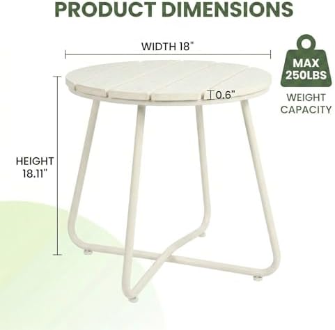 danpinera Outdoor Side Tables, HDPS Patio Table - Image 3