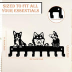 Dog Leash Holder for Wall, 8 Metal Hooks for Leashes, Harnesses & Keys - Image 3